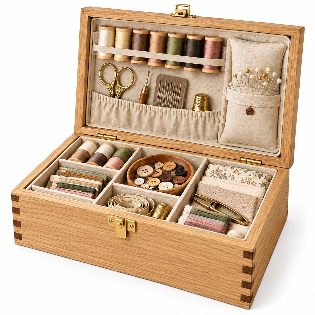 Wooden Sewing Box - color options